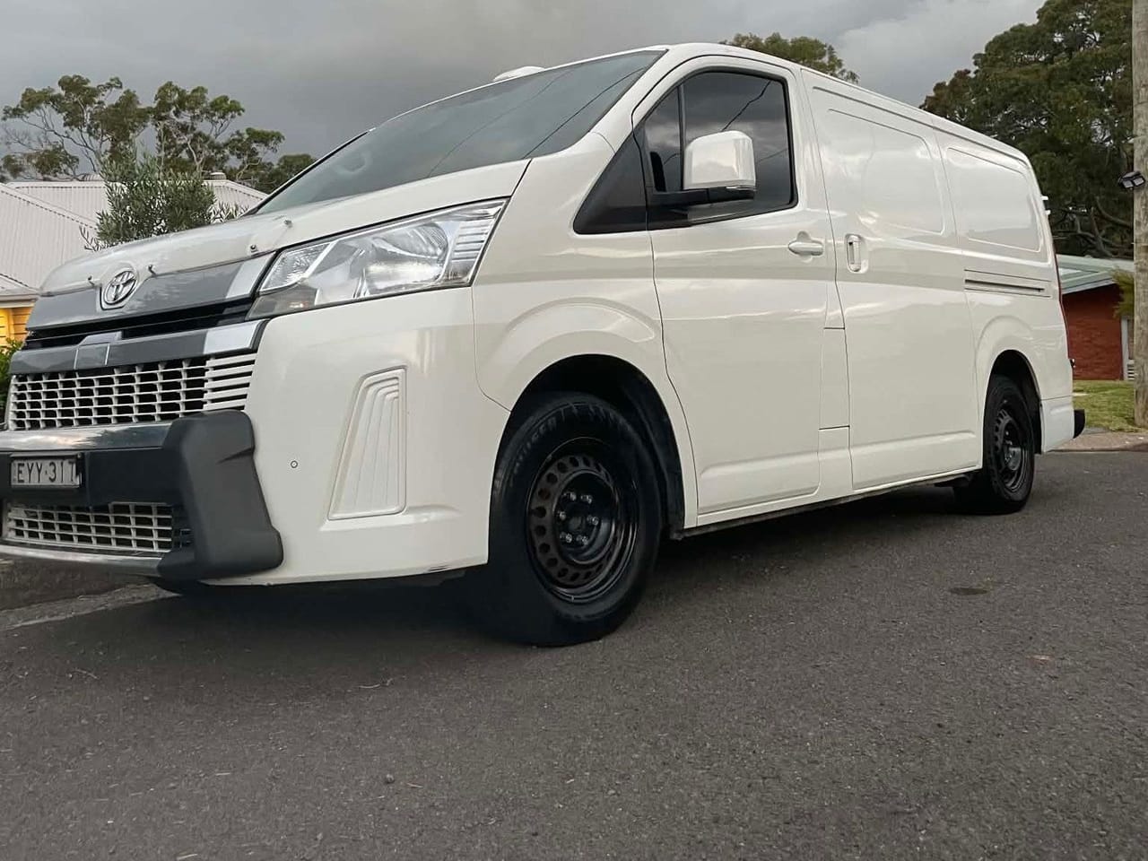White Toyota HiAce van detailed by JDK Detailing